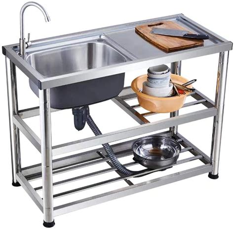 outdoor stainless steel sink cabinets|outdoor commercial stainless steel sink.